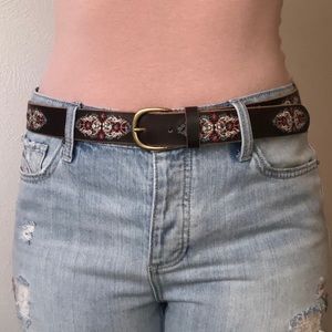 Lucky Brand embroidered leather belt
